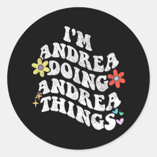 Personalized Name Mothers Day Outfit For Women Ret Classic Round Sticker