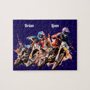 Personalized name Motocross Puzzle