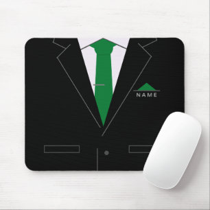 Personalized Name Mouse Pad Business Black Suit