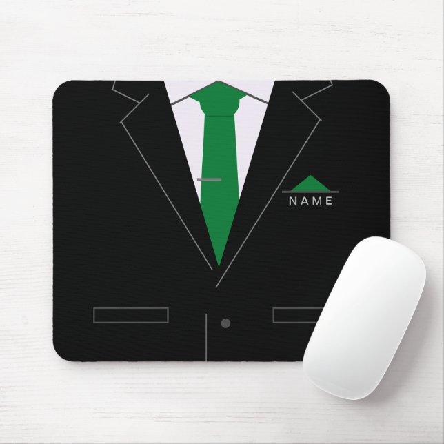 Personalized Name Mouse Pad Business Black Suit (With Mouse)