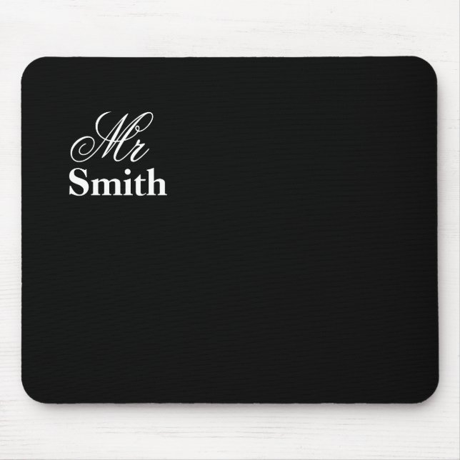 Personalized Name Mr Black Mouse Pad (Front)