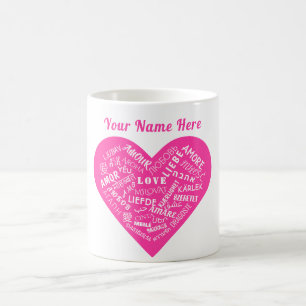 Personalized Name Mug with Multilingual Love Text