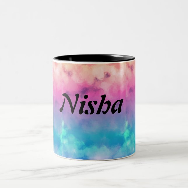 personalized name mug with ombre pastel colours (Center)