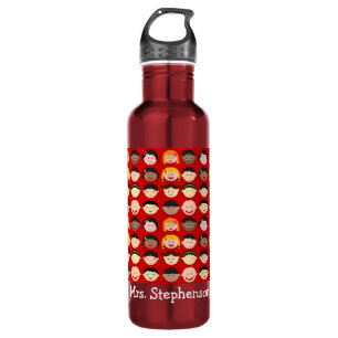Personalized Name Multi-Cultural Children Teacher 710 Ml Water Bottle