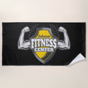 Personalized NAME Muscle Fitness Trainer Gym Beach Towel
