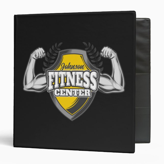 Personalized NAME Muscle Fitness Trainer Gym Binder (Front/Inside)