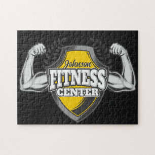Personalized NAME Muscle Fitness Trainer Gym Jigsaw Puzzle