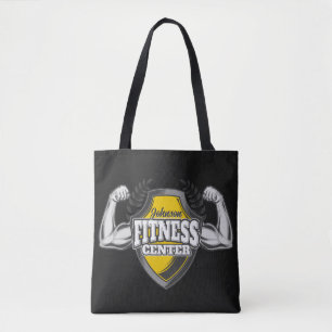 Personalized NAME Muscle Fitness Trainer Gym Tote Bag