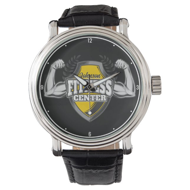 Personalized NAME Muscle Fitness Trainer Gym  Watch (Front)