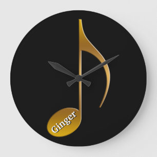 Personalized Name Musical Note   Musicians Dancers Large Clock