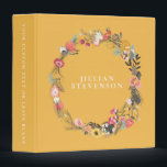 Personalized Name Mustard Yellow Botanical Floral Binder<br><div class="desc">Stay organized in style with this personalized floral wreath 3-ring binder, featuring a charming botanical design on a warm mustard background with customizable text; perfect for planners, recipe collections, wedding organization, or school notes, this beautifully designed binder adds a touch of elegance to any workspace—ideal for students, professionals, or anyone...</div>