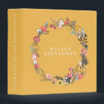 Personalized Name Mustard Yellow Botanical Floral Binder<br><div class="desc">Stay organized in style with this personalized floral wreath 3-ring binder, featuring a charming botanical design on a warm mustard background with customizable text; perfect for planners, recipe collections, wedding organization, or school notes, this beautifully designed binder adds a touch of elegance to any workspace—ideal for students, professionals, or anyone...</div>
