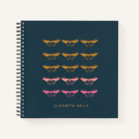 Personalized Name Navy Blue Butterfly Moth Nature