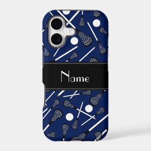 Personalized name navy blue lacrosse
