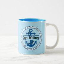 Personalized Name Navy Blue Nautical Anchor Marine