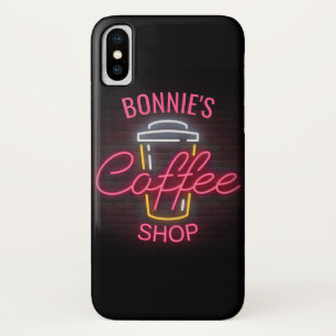 Personalized NAME Neon Style Coffee Shop Custom Case-Mate iPhone Case