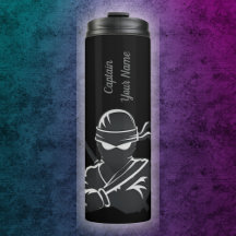 Personalized Name Ninja captain Thermal Tumbler