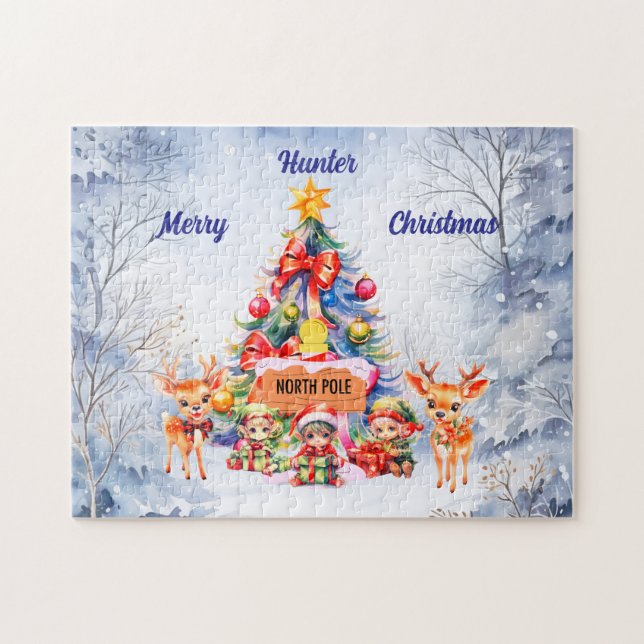  Personalized name North Pole  Jigsaw Puzzle (Horizontal)