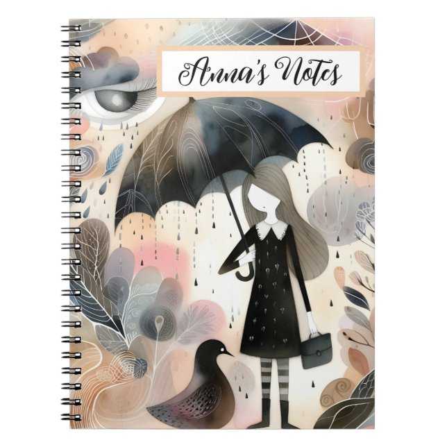 Personalized Name Notebook Nature Girl  (Front)
