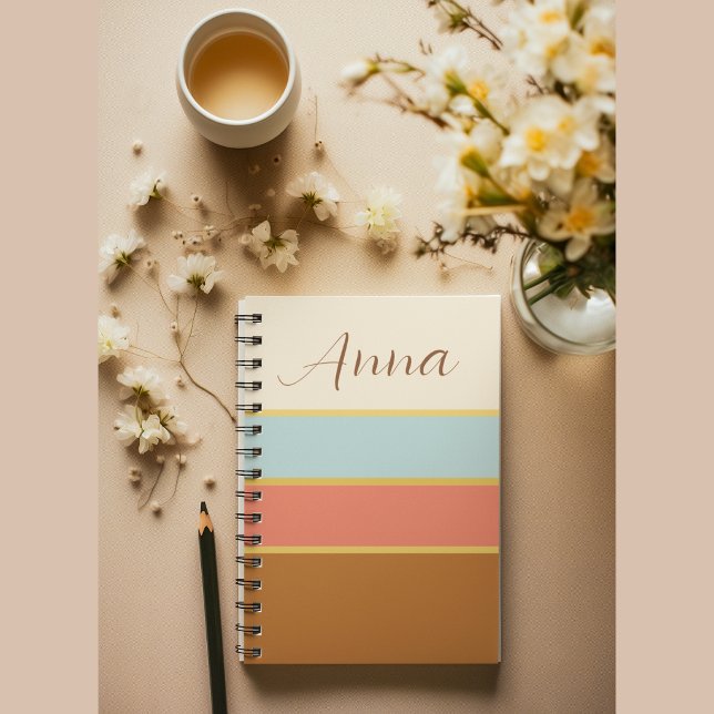 Personalized Name Notebook- Summer Stripes Journal (Creator Uploaded)