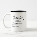 Personalized Name Noun Definition Custom Text Gift Two-Tone Coffee Mug<br><div class="desc">Personalized Name Noun Definition Custom Text Gift Two-Tone Coffee Mug. Add your own definition and noun for a friend very easily with the template field. Or change the text the way you want! Happy customizing.</div>