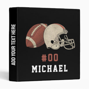 Personalized Name & Number American football       Binder