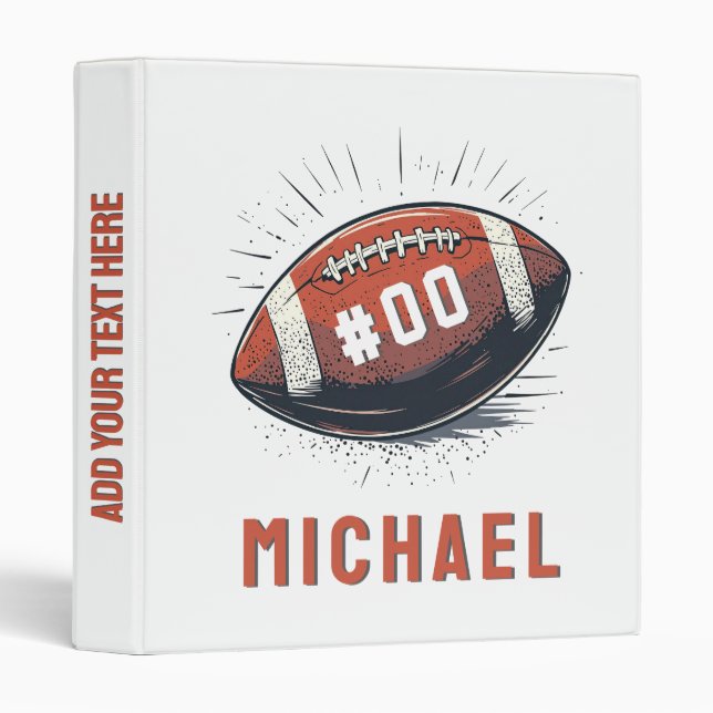 Personalized Name & Number American football       Binder (Front/Spine)
