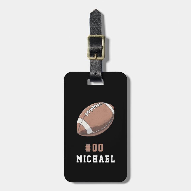 Personalized Name & Number American football       Luggage Tag (Front Vertical)
