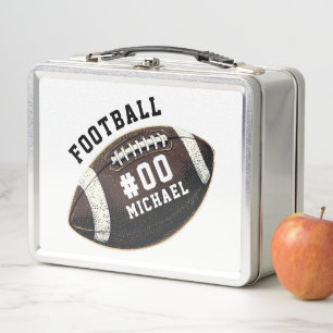 Personalized Name & Number American football Metal Lunch Box