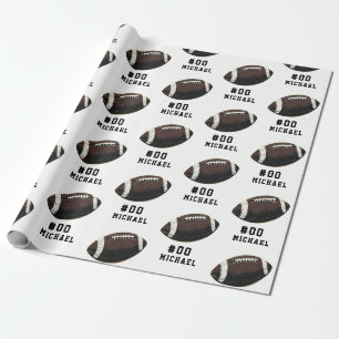 Personalized Name & Number American football       Wrapping Paper