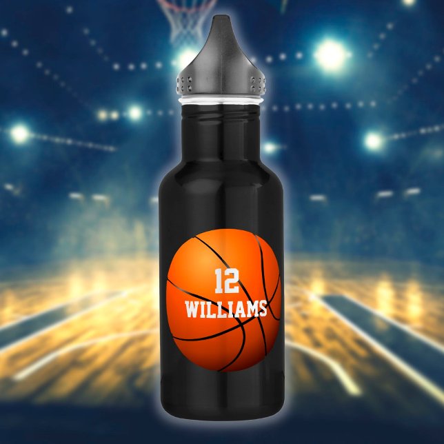 Personalized Name Number Basketball 532 Ml Water Bottle (Creator Uploaded)