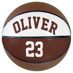 Personalized Name Number Brown Basketball