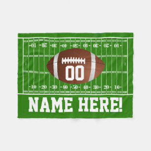 Personalized Name/Number Football Gridiron Boys Fleece Blanket