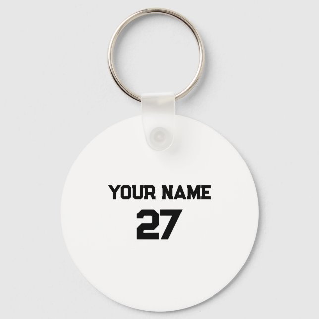Personalized Name Number Front Back T Shirt_4  Keychain (Front)