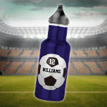 Personalized Name Number Soccer Ball  532 Ml Water Bottle<br><div class="desc">Personalized name and team number soccer gift. Designed by Thisisnotme©</div>