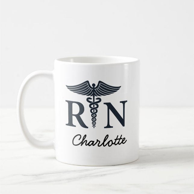Personalized Name Nurse Gift RN Nurse  Coffee Mug (Left)