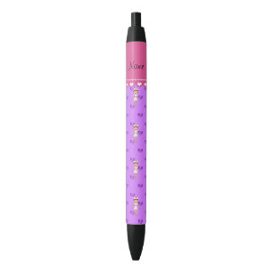 Personalized name nurse pastel purple hearts black ink pen