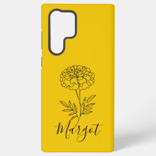 Personalized Name October Marigold Birth Flower Samsung Galaxy Case