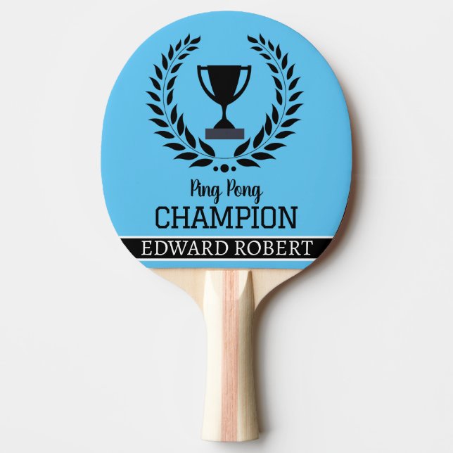 Personalized Name of Ping pong Champion Typography Ping Pong Paddle (Front)