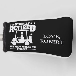 Personalized Name Officially Retired Gift Golf Dad Head Cover