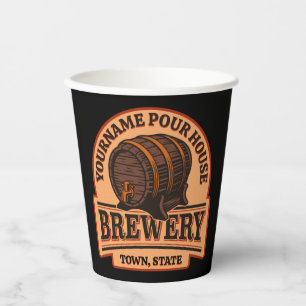 Personalized NAME Old Oak Barrel Beer Keg Brewery Paper Cups