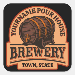 Personalized NAME Old Oak Barrel Beer Keg Brewery  Square Sticker