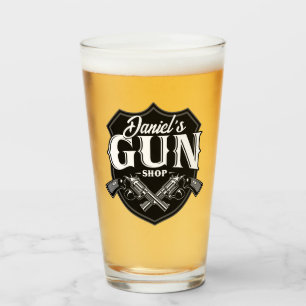 Personalized NAME Old Revolvers Gun Shop Firearms  Glass