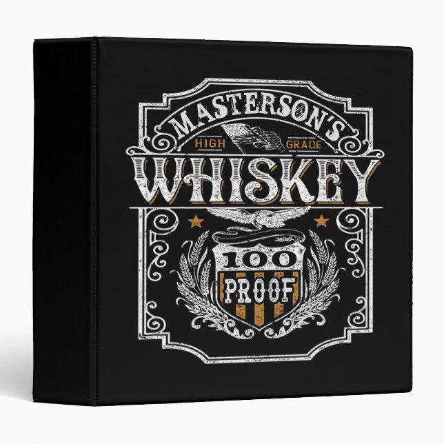 Personalized NAME Old West Whiskey Brewery Bar Binder (Front/Spine)