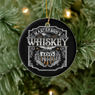 Personalized NAME Old West Whiskey Brewery Bar Ceramic Ornament