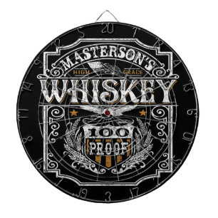 Personalized NAME Old West Whiskey Brewery Bar Dartboard