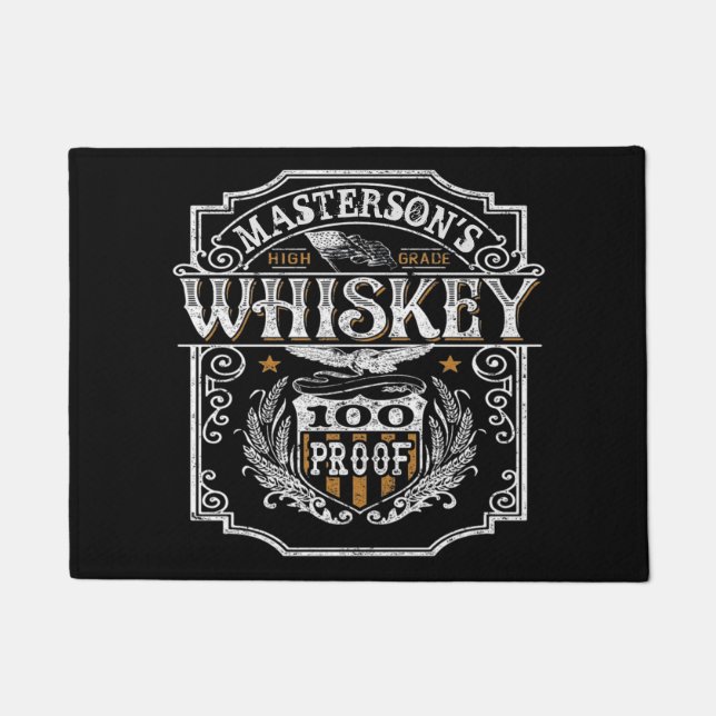 Personalized NAME Old West Whiskey Brewery Bar Doormat (Front)