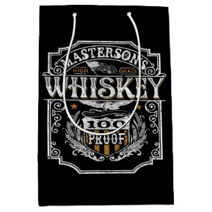 Personalized NAME Old West Whiskey Brewery Bar Medium Gift Bag
