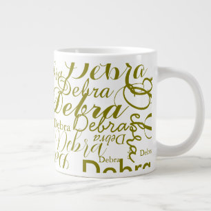 Personalized Name Olive Typography Large Coffee Mug