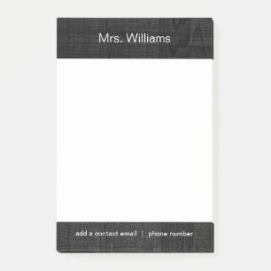 Personalized Name on Black Wood Post-it Notes